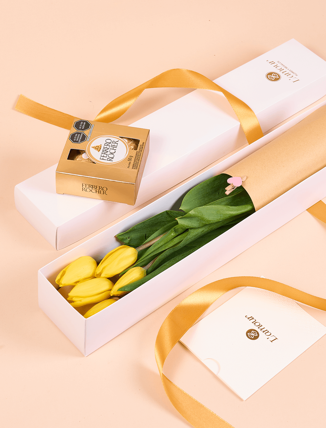Caja 5 Tulipanes y Chocolates