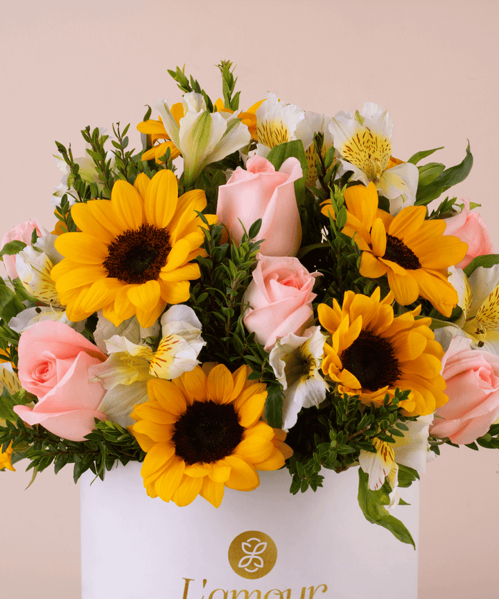 Box de Girasoles y Rosas Felicidad