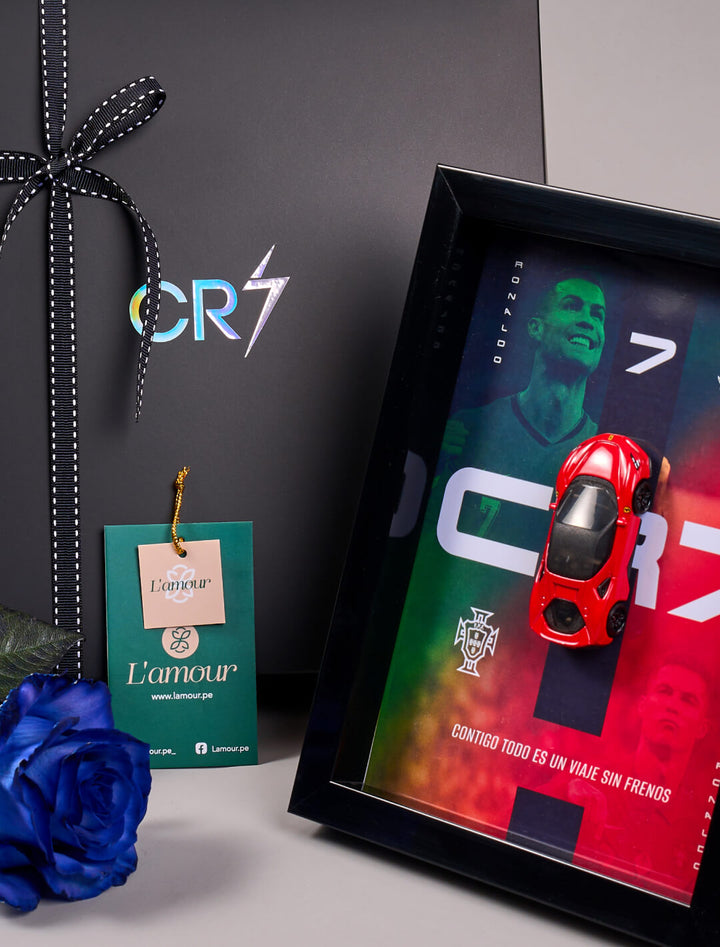 Box de Regalo Hot Wheels: Cuadro CR7 Portugal + Carrito