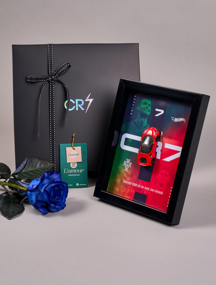 Box de Regalo Hot Wheels: Cuadro CR7 Portugal + Carrito