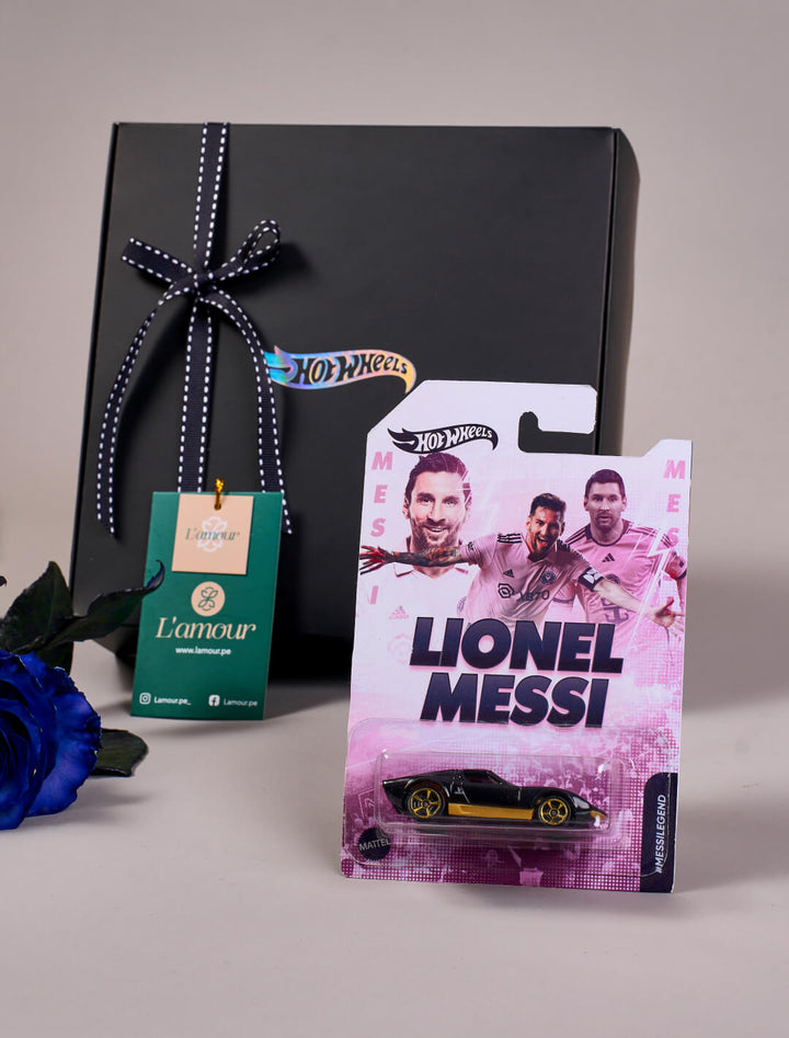 Box de Regalo carrito Hot Wheels: Lionel Messi (Inter Miami)